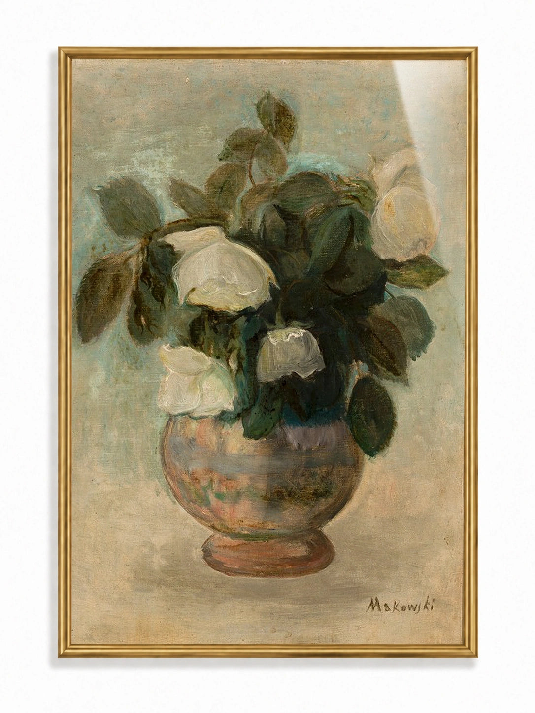 White Roses in Earthenware