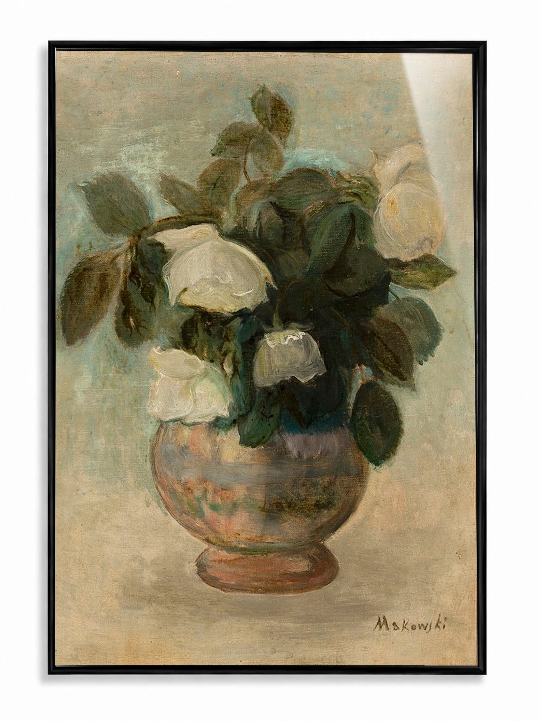 White Roses in Earthenware