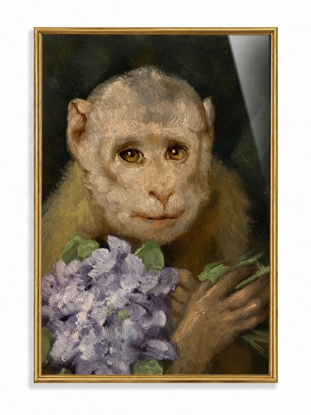 Monkey with Hydrangeas