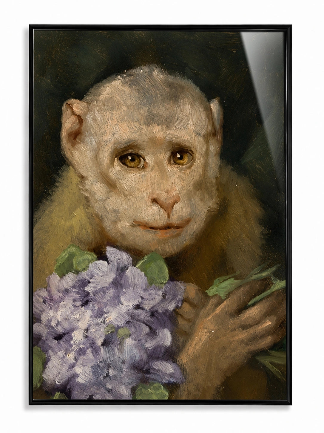 Monkey with Hydrangeas
